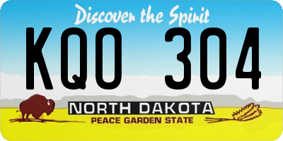 ND license plate KQO304