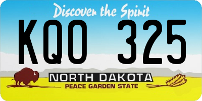 ND license plate KQO325