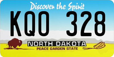 ND license plate KQO328
