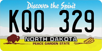 ND license plate KQO329