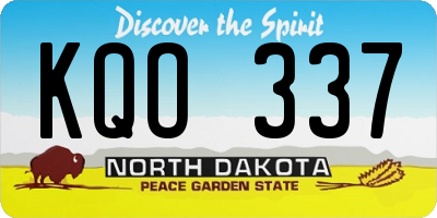 ND license plate KQO337