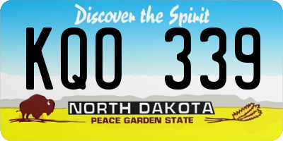 ND license plate KQO339
