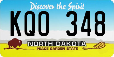 ND license plate KQO348