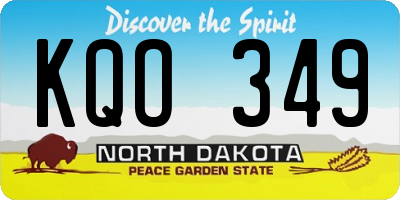 ND license plate KQO349