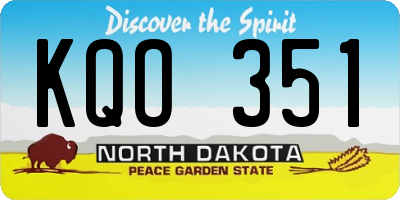 ND license plate KQO351