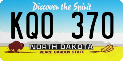 ND license plate KQO370