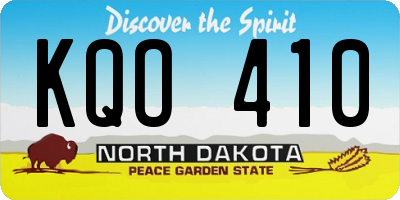 ND license plate KQO410