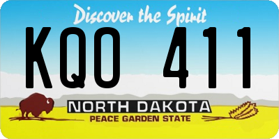 ND license plate KQO411