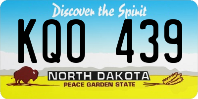 ND license plate KQO439