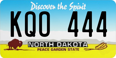 ND license plate KQO444