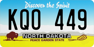 ND license plate KQO449