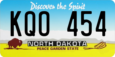 ND license plate KQO454
