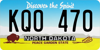 ND license plate KQO470