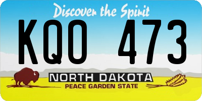 ND license plate KQO473