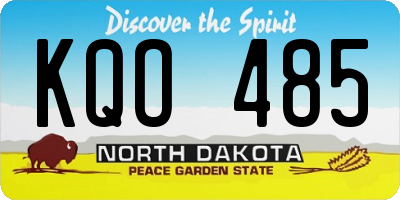 ND license plate KQO485