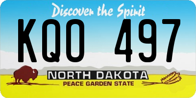 ND license plate KQO497
