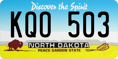 ND license plate KQO503