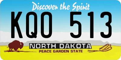 ND license plate KQO513