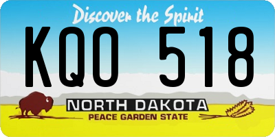 ND license plate KQO518