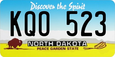 ND license plate KQO523