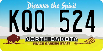 ND license plate KQO524