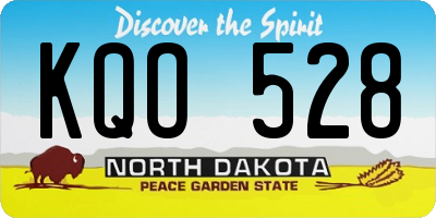 ND license plate KQO528