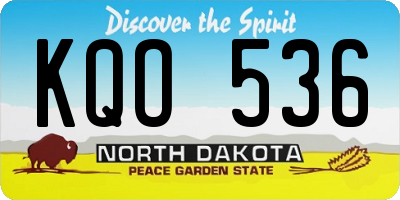 ND license plate KQO536