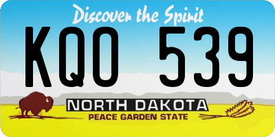 ND license plate KQO539