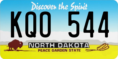 ND license plate KQO544
