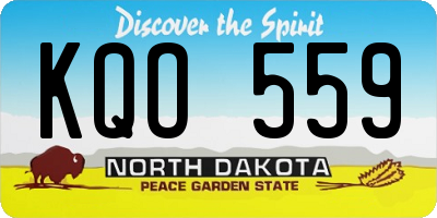 ND license plate KQO559