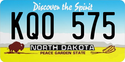 ND license plate KQO575