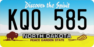 ND license plate KQO585