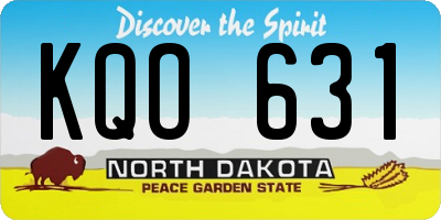 ND license plate KQO631