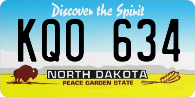 ND license plate KQO634