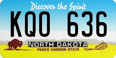ND license plate KQO636