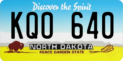 ND license plate KQO640