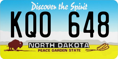 ND license plate KQO648