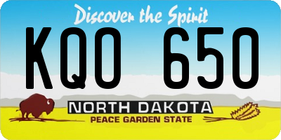 ND license plate KQO650