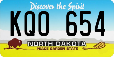 ND license plate KQO654