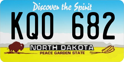 ND license plate KQO682