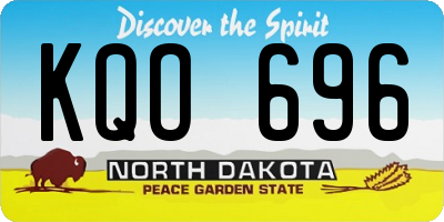 ND license plate KQO696