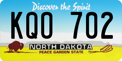 ND license plate KQO702