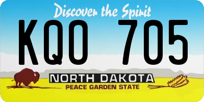 ND license plate KQO705