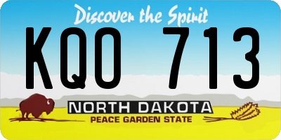 ND license plate KQO713