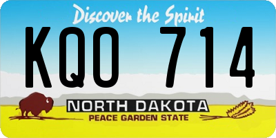 ND license plate KQO714