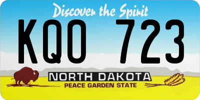 ND license plate KQO723