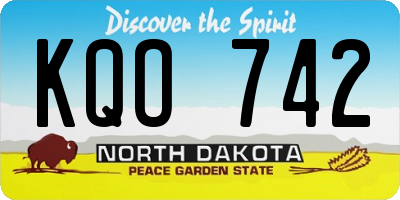 ND license plate KQO742