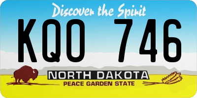 ND license plate KQO746