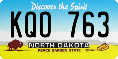ND license plate KQO763