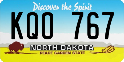 ND license plate KQO767